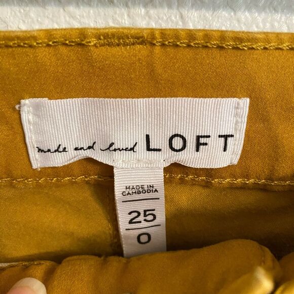LOFT Sz 25 (0) Women’s Soft Brushed Mustard Ankle Pants, Boho, Indie, ub1-25 - Picture 4 of 10